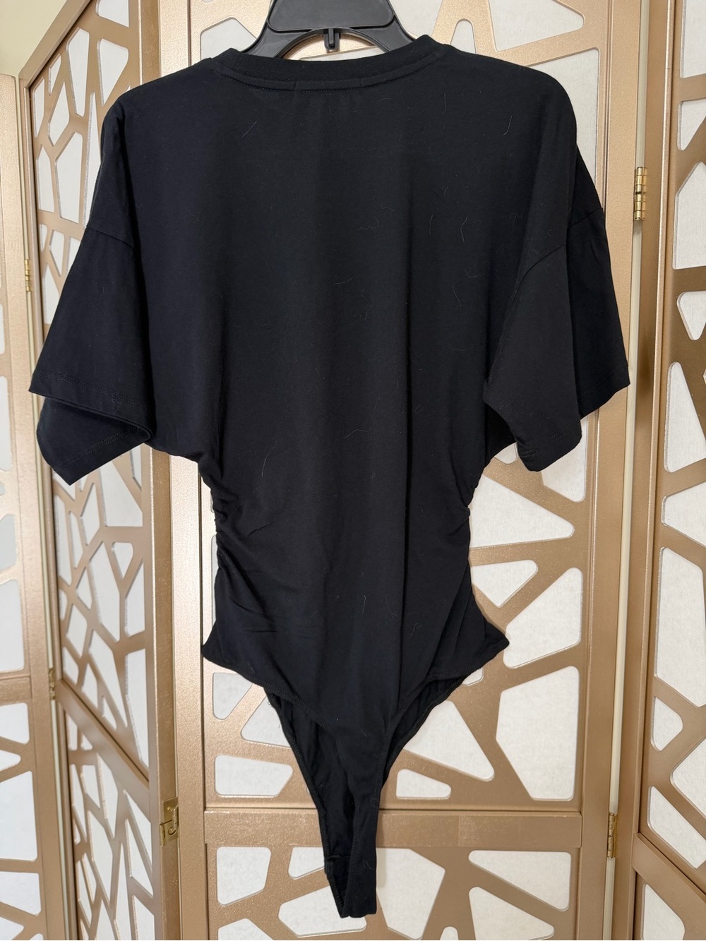 WeWoreWhat black oversized tee bodysuit in a relaxed, easy-to-style silhouette.